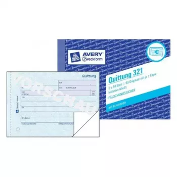 Avery Zweckform 321 Blok potvrdeniek (Quittung), A6 naležato, 2 x 50 listov