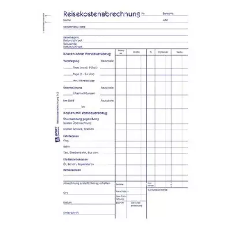 Avery Zweckform 743 Blok formulárov na cestovné náhrady, A5, 50 listov