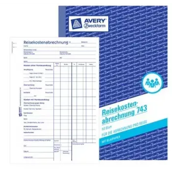 Avery Zweckform 743 vyúčtovanie cestovných nákladov formulárový blok, A5, 50 listov