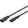 Wentronic IEC-60320-C8 na IEC-60320-C7 2m C8 konektor samica na C7 konektor samica čierna (97201)