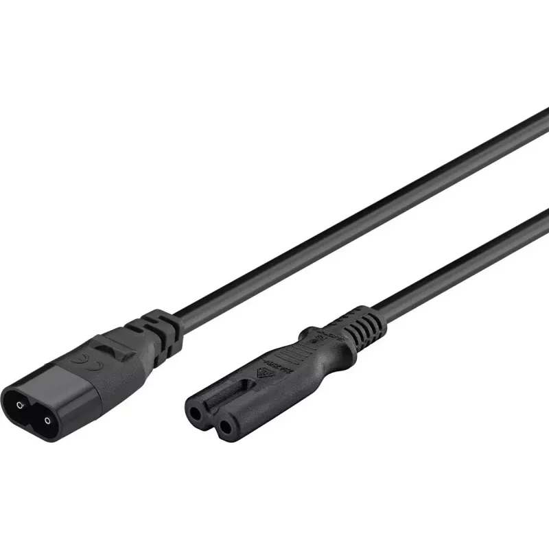 Wentronic IEC-60320-C8 na IEC-60320-C7 2m C8 konektor samica na C7 konektor samica čierna (97201)
