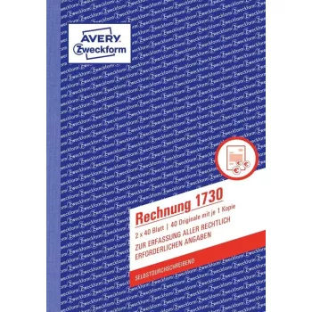 Účtovná kniha formulárov AVERY 1730-5 A5 40 strán