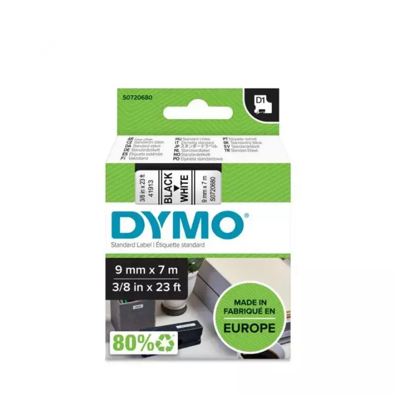 Páska na etikety DYMO D1 Standard čierna na bielej 9 mm
