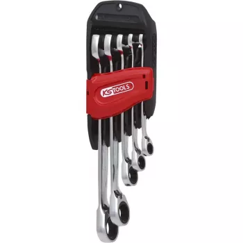 KS Tools GEARplus 503.4605 Sada prepínateľných račňových očkoplochých kľúčov, 5 ks, 8-19 mm