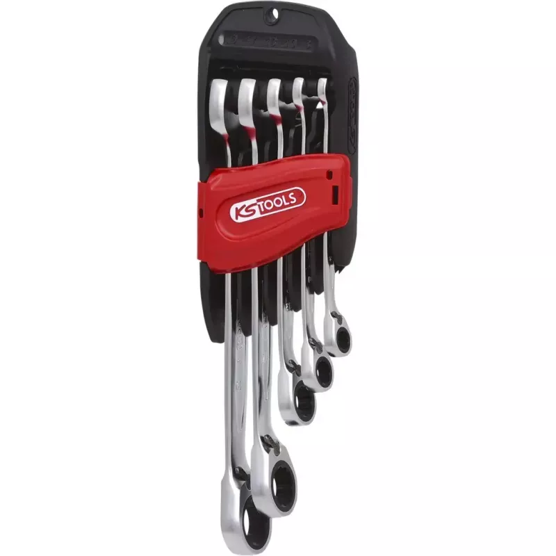 KS Tools GEARplus 503.4605 Sada prepínateľných račňových očkoplochých kľúčov, 5 ks, 8-19 mm
