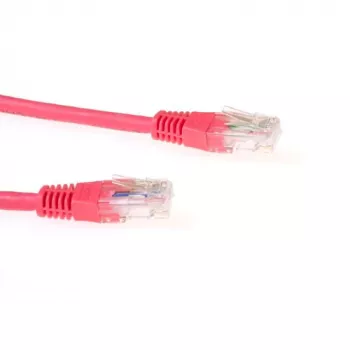 ACT červený 0,5 metra LSZH U/UTP CAT6 patch kábel s RJ45 konektormi