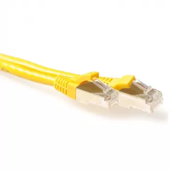 ACT žltý 7 metrov LSZH SFTP CAT6A patch kábel bez západky s RJ45 konektormi