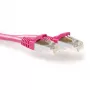 ACT ružový 7 metrov LSZH S/FTP CAT6A patch kábel bez západky s RJ45 konektormi