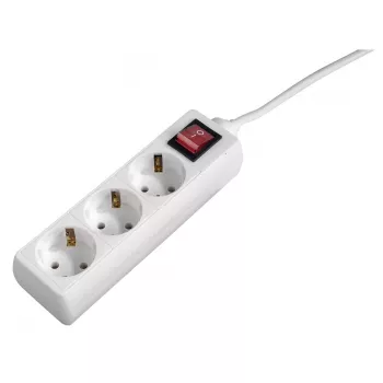 Hama 00137322 3-násobná rozvodka s vypínačom a detskou poistkou, 1,4 m, biela