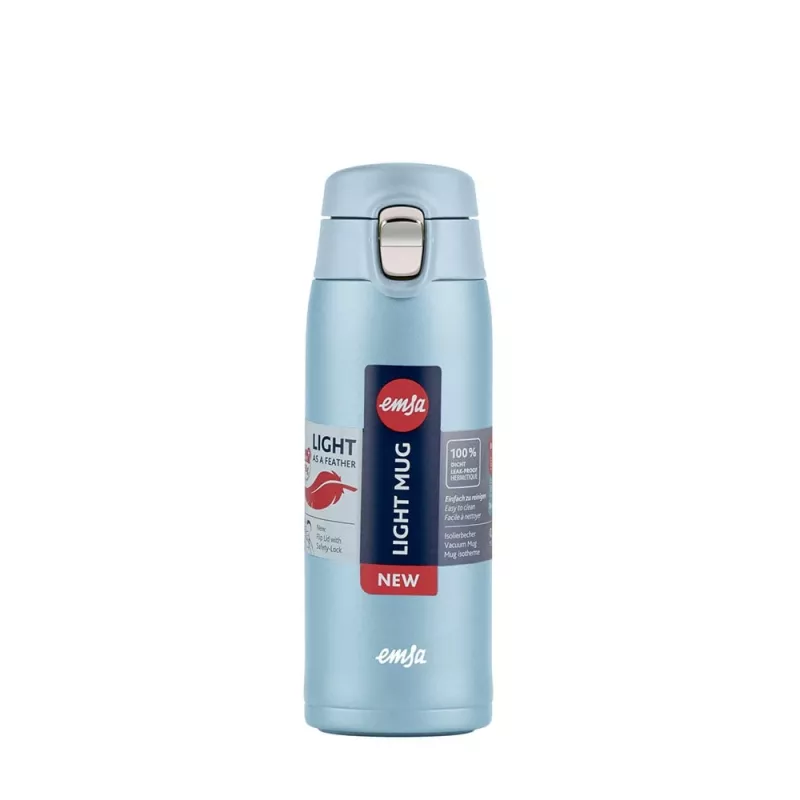 EMSA Light Mug 400 ml modrá nerezové veko polypropylén