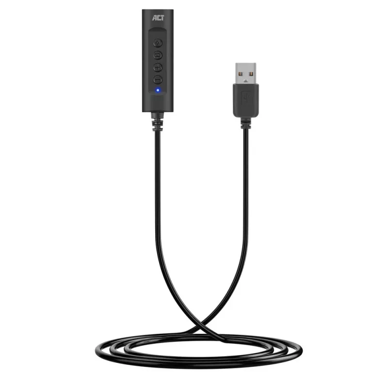 ACT AC9360 zvuková karta USB 3,5 mm slúchadlový konektor 4 tlačidlá