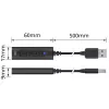 ACT AC9360 zvuková karta USB 3,5 mm slúchadlový konektor 4 tlačidlá
