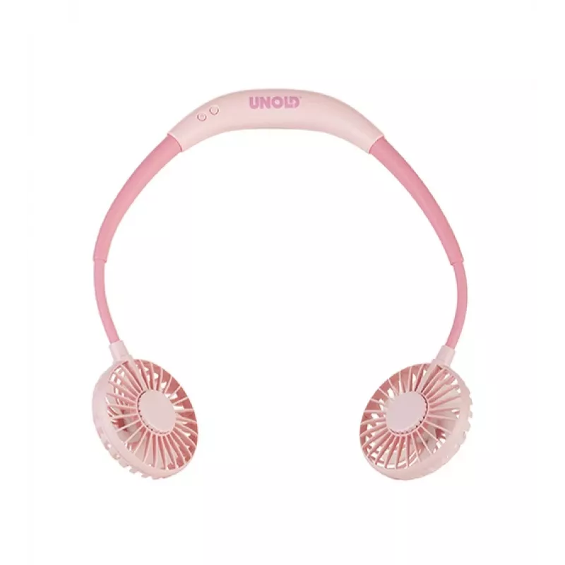 Unold ventilátor na krk Breezy Pink, ružový, 2 ventilátory, 8 h, ventilátor na krk, biely, 1 kus