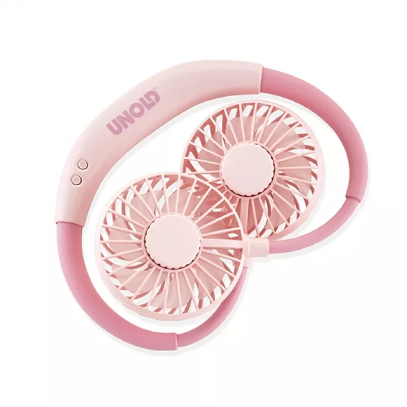 Unold ventilátor na krk Breezy Pink, ružový, 2 ventilátory, 8 h, ventilátor na krk, biely, 1 kus