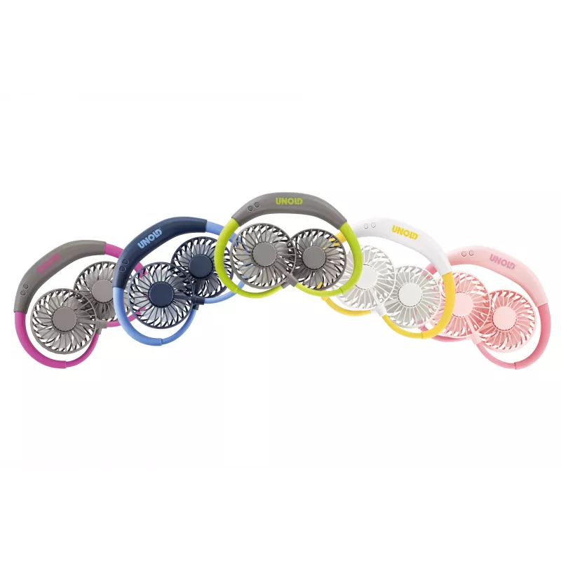 Unold ventilátor na krk Breezy Pink, ružový, 2 ventilátory, 8 h, ventilátor na krk, biely, 1 kus