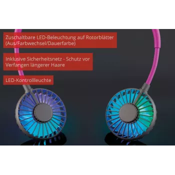 Unold ventilátor na krk Breezy Anthrazit, antracitová, fialová, 2 ventilátory, 8 h, ventilátor na krk, biela, 1 ks
