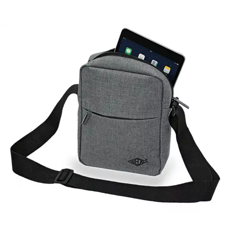 Cez rameno taška WEDO 59 350512 — polyester sivá unisex ramenná/ručná taška, zips