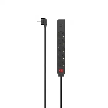 Hama 00223184 predlžovací kábel 1,4 m 5 zásuviek interiérový čierny