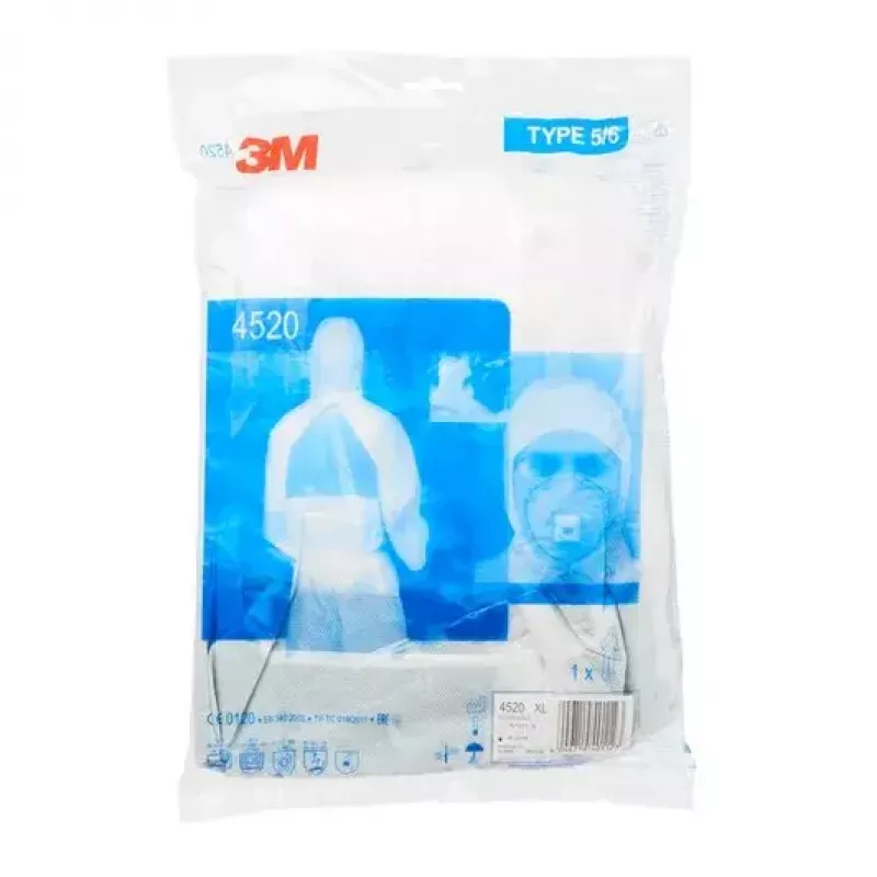 Ochranný overal 3M 4520 zelená biela 3XL dospelí SMS materiál