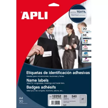 Samolepiace tlačové etikety APLI 12252 biela 6,35 x 2,96 cm 540 etikiet