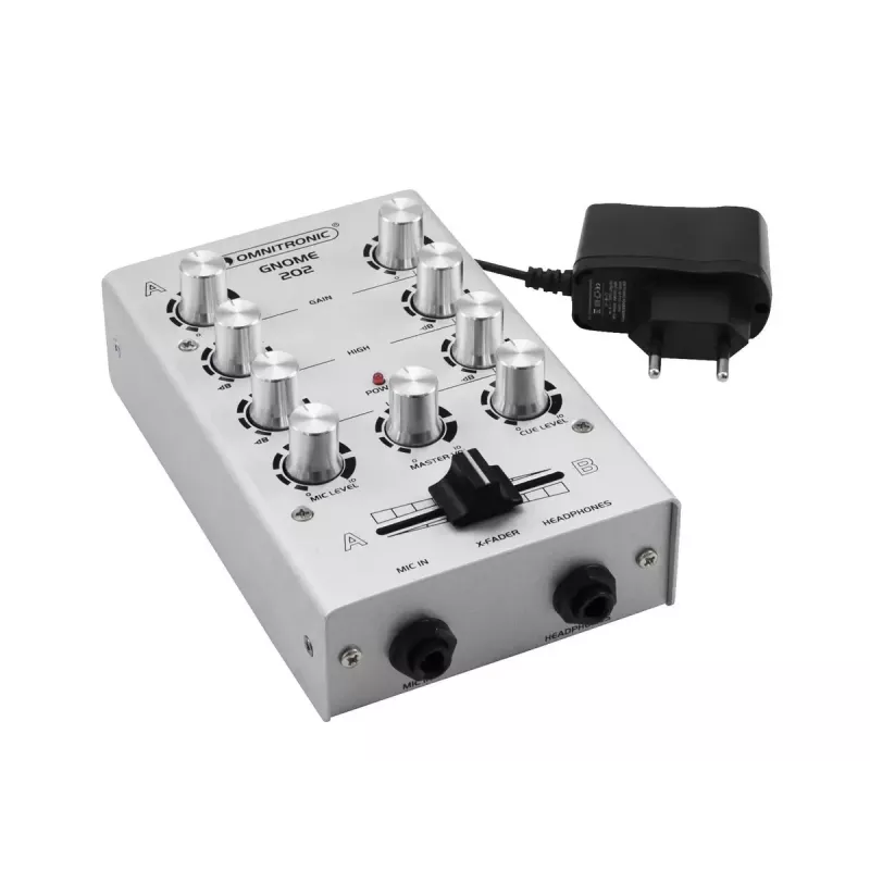 Audio mixér Omnitronic 10006881 2 kanály 20 - 20000 Hz strieborná