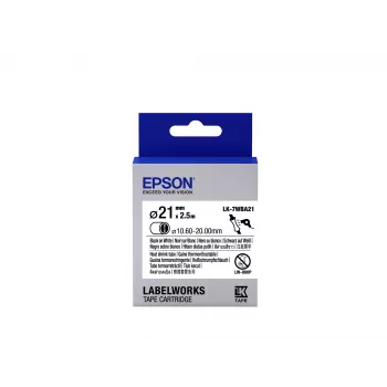 Epson Náplň etikiet Heat Shrink Tube (HST) LK-7WBA21 čierna/biela D21mm (2,5m)