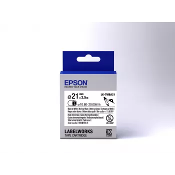 Epson Náplň etikiet Heat Shrink Tube (HST) LK-7WBA21 čierna/biela D21mm (2,5m)