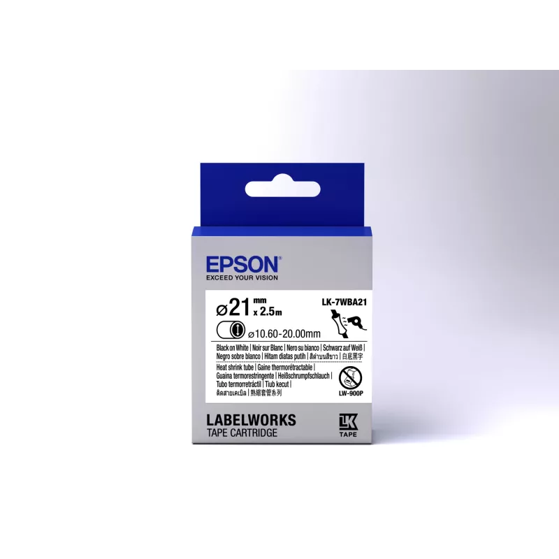 Epson Náplň etikiet Heat Shrink Tube (HST) LK-7WBA21 čierna/biela D21mm (2,5m)