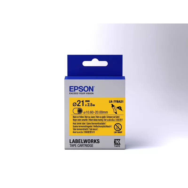 Epson Náplň etikiet Heat Shrink Tube (HST) LK-7YBA21 čierna/žltá D21mm (2,5 m)