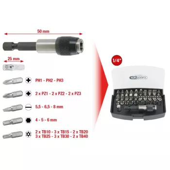Sada skrutkovacích bitov KS Tools 911.2060 32 ks