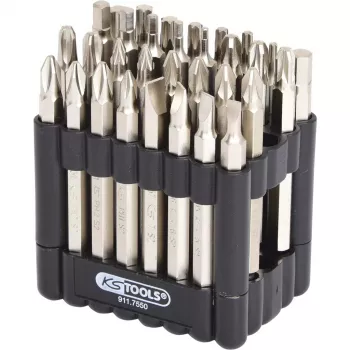 Sada skrutkovacích bitov KS Tools 911.7550 — 32 ks, nikel, 75 mm, 1/4 inch (25,4/4 mm) šesťhranná stopka