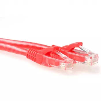 ACT červená 0,5 metra U/UTP CAT6 patch kábel bez západky s RJ45 konektormi