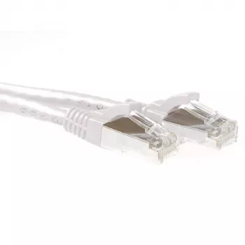ACT biela 20 metrov S/FTP CAT6A patch kábel bez západky s RJ45 konektormi