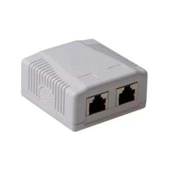 Nadomontážna tienená prípojná zásuvka ACT FA7004, 2-port CAT6A