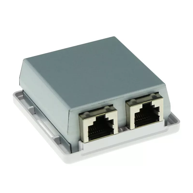 Nadomontážna tienená prípojná zásuvka ACT FA7004, 2-port CAT6A