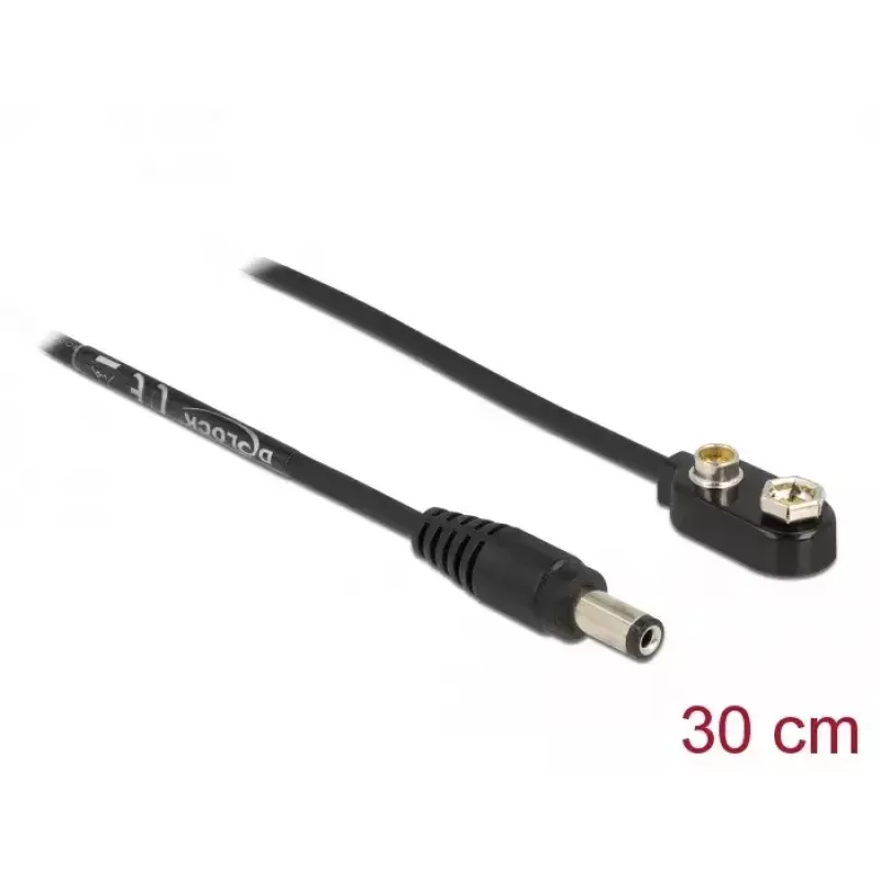 DC napájací kábel DeLOCK 86697 5,5 x 2,1 mm konektor samec na hranolovú batériu 9 V
