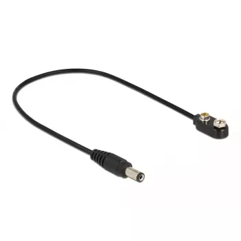 DC napájací kábel DeLOCK 86697 5,5 x 2,1 mm konektor samec na hranolovú batériu 9 V