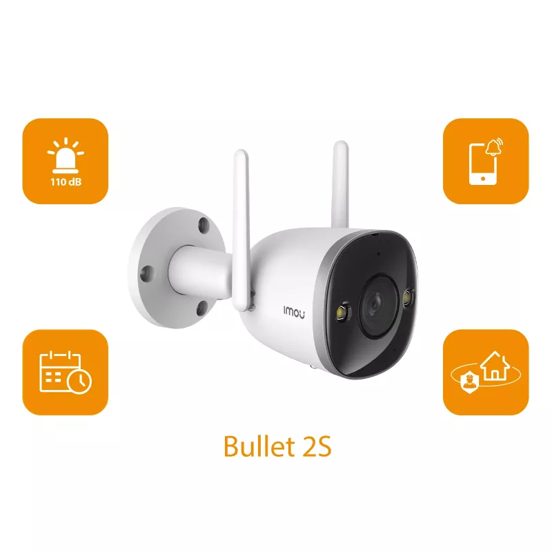 Imou Bullet 2S, IP bezpečnostná kamera, interiér, káblová & bezdrôtová, exteriér, CE, FCC, strop/stena