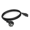 ACT Powercord napájací kábel CEE 7/7 konektor samec (zahnutý) - C13 čierny 2 m