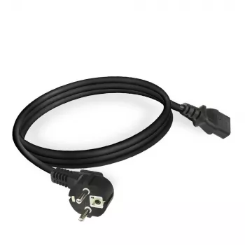 ACT Powercord napájací kábel CEE 7/7 konektor samec (zahnutý) - C13 čierny 2 m