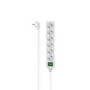 Hama 00223007 predlžovací napájací kábel 1,4 m 6 AC výstupov interiér biely