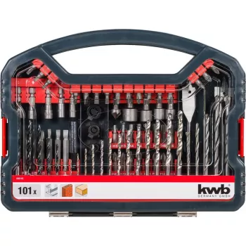Sada vrtákov KWB Promo Box Standard 101 dielov pre tehlu, kov a drevo