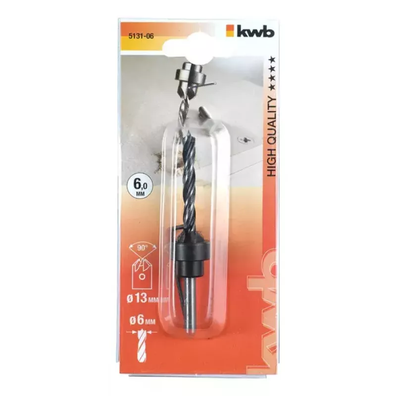Vrták KWB 513106 6 mm na drevotriesku, tvrdé drevo, plast, mäkké drevo