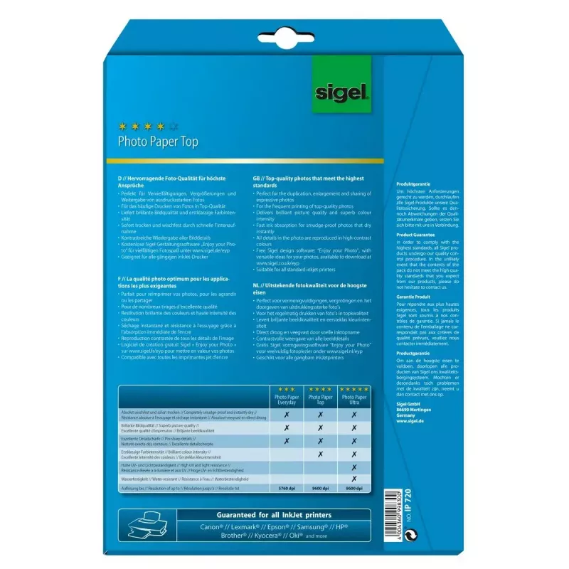 Fotografický papier lesklý Sigel InkJet Top A4