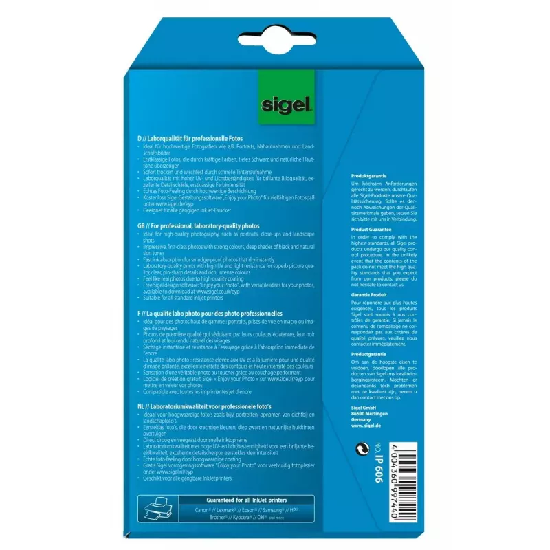Fotografický papier lesklý Sigel IP606