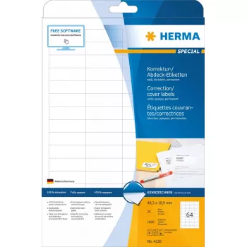 Korekčné/prekrývacie etikety HERMA A4 48,3x16,9 mm 1600 kusov