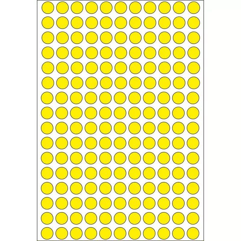Viacúčelové etikety HERMA 5632 okrúhle žlté bodky 8 mm