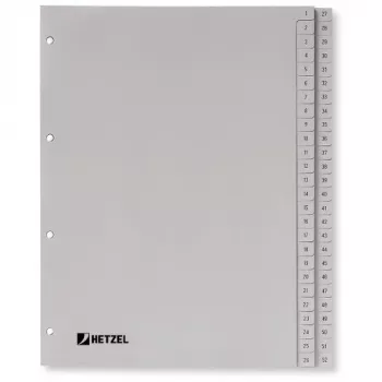 Rexel PP register, sivý, numerický, sivý, A4, 225 mm, 300 mm, 7 mm, 1 ks