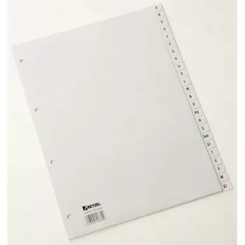 Rexel PP oddeľovače, sivé, abecedné, abecedný register so záložkami, polypropylén (PP), sivý, A4, 226 mm, 297 mm