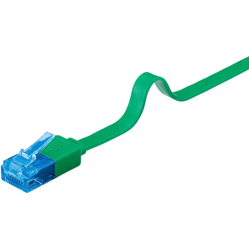 Plochý patch kábel Goobay CAT 6A U/UTP zelený 5m